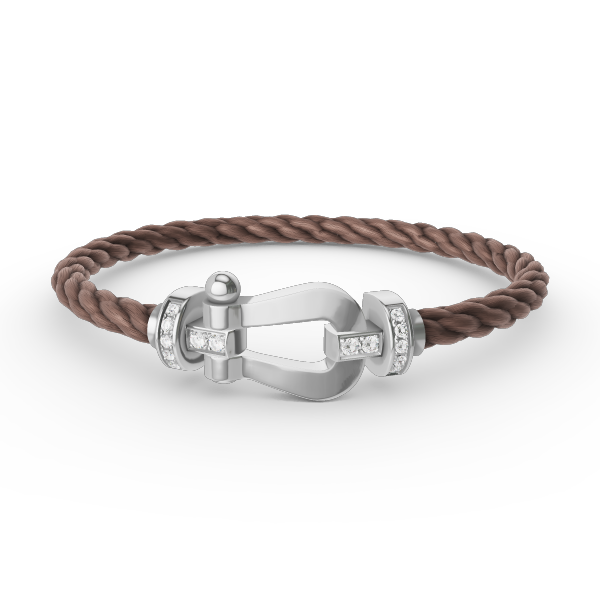 [Sparkle]FORCE GROSSES HUFEISEN HALBDELMAN BRACELET - WEISSGOLD
