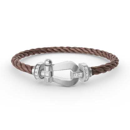 [Sparkle]FORCE GROSSES HUFEISEN HALBDELMAN BRACELET - WEISSGOLD