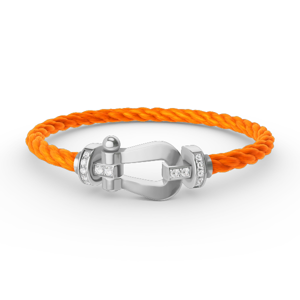 [Sparkle]FORCE GROSSES HUFEISEN HALBDELMAN BRACELET - WEISSGOLD