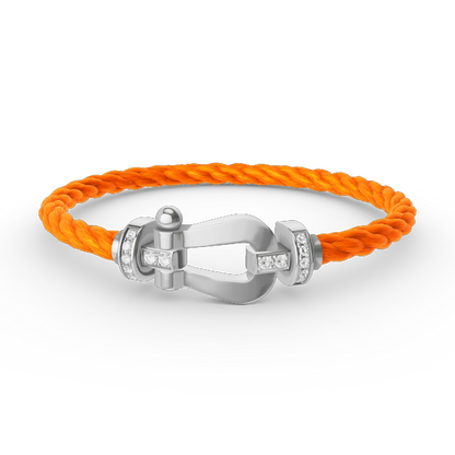 [Sparkle]FORCE GROSSES HUFEISEN HALBDELMAN BRACELET - WEISSGOLD