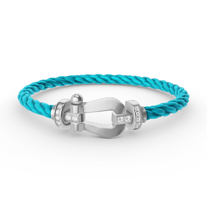 [Sparkle]FORCE GROSSES HUFEISEN HALBDELMAN BRACELET - WEISSGOLD