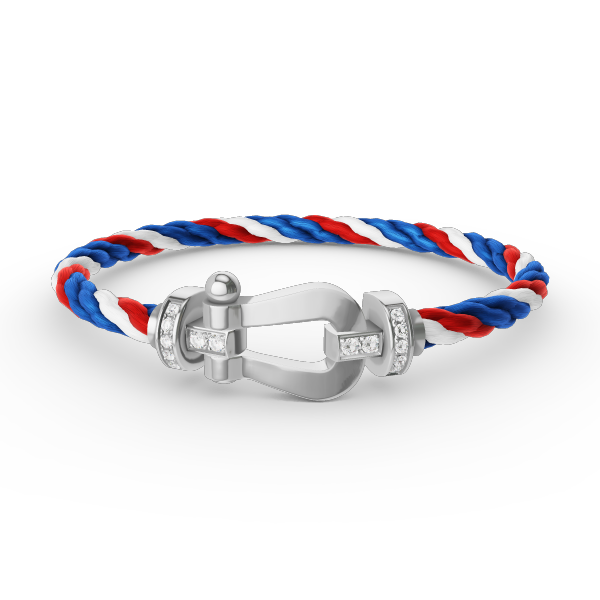 [Sparkle]FORCE GROSSES HUFEISEN HALBDELMAN BRACELET - WEISSGOLD
