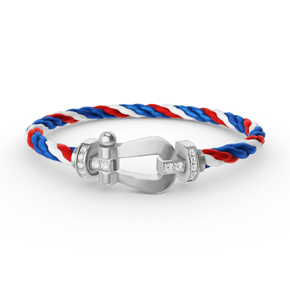 [Sparkle]FORCE GROSSES HUFEISEN HALBDELMAN BRACELET - WEISSGOLD