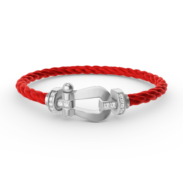 [Sparkle]FORCE GROSSES HUFEISEN HALBDELMAN BRACELET - WEISSGOLD