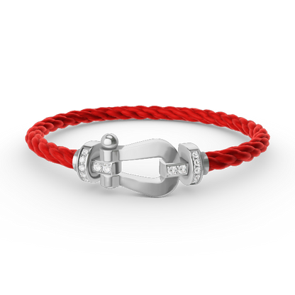 [Sparkle]FORCE GROSSES HUFEISEN HALBDELMAN BRACELET - WEISSGOLD