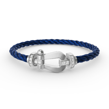[Sparkle]FORCE GROSSES HUFEISEN HALBDELMAN BRACELET - WEISSGOLD