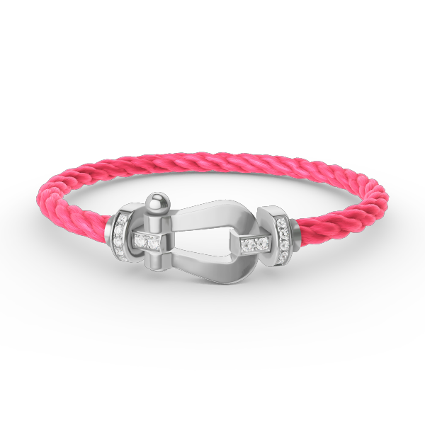 [Sparkle]FORCE GROSSES HUFEISEN HALBDELMAN BRACELET - WEISSGOLD