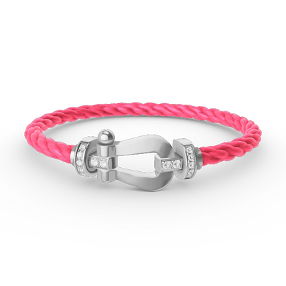 [Sparkle]FORCE GROSSES HUFEISEN HALBDELMAN BRACELET - WEISSGOLD
