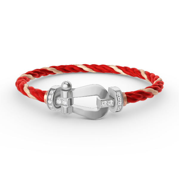 [Sparkle]FORCE GROSSES HUFEISEN HALBDELMAN BRACELET - WEISSGOLD