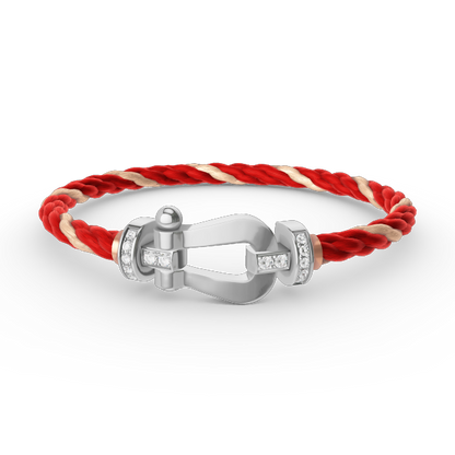 [Sparkle]FORCE GROSSES HUFEISEN HALBDELMAN BRACELET - WEISSGOLD