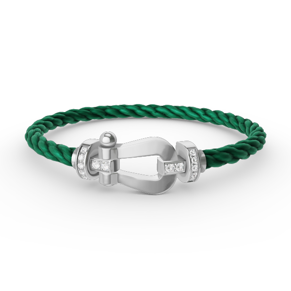 [Sparkle]FORCE GROSSES HUFEISEN HALBDELMAN BRACELET - WEISSGOLD
