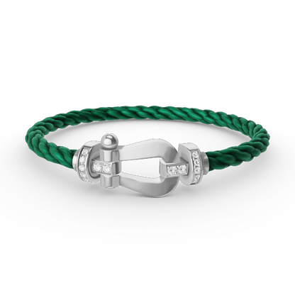 [Sparkle]FORCE GROSSES HUFEISEN HALBDELMAN BRACELET - WEISSGOLD