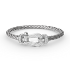 [sparkle Jewelry ]FORCE LARGE HORSESHOE FULL DIAMOND BRACELET SILVER