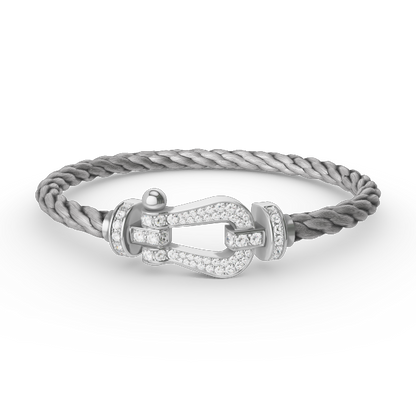 [sparkle Jewelry ]FORCE LARGE HORSESHOE FULL DIAMOND BRACELET SILVER