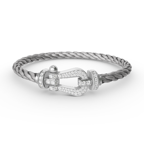 [sparkle Jewelry ]FORCE LARGE HORSESHOE FULL DIAMOND BRACELET SILVER