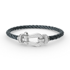 [sparkle Jewelry ]FORCE LARGE HORSESHOE FULL DIAMOND BRACELET SILVER