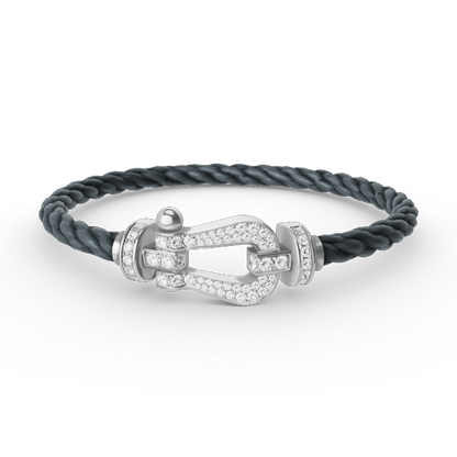 [sparkle Jewelry ]FORCE LARGE HORSESHOE FULL DIAMOND BRACELET SILVER