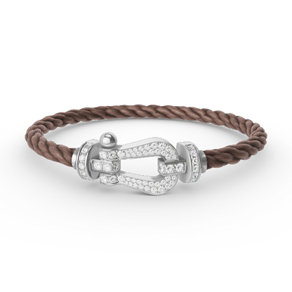 [sparkle Jewelry ]FORCE LARGE HORSESHOE FULL DIAMOND BRACELET SILVER
