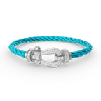 [sparkle Jewelry ]FORCE LARGE HORSESHOE FULL DIAMOND BRACELET SILVER