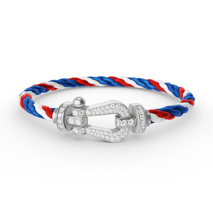 [sparkle Jewelry ]FORCE LARGE HORSESHOE FULL DIAMOND BRACELET SILVER