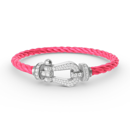 [sparkle Jewelry ]FORCE LARGE HORSESHOE FULL DIAMOND BRACELET SILVER