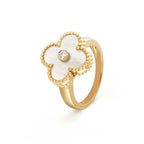[sparkle Jewelry ]CLOVER PINK MOP RING GOLD DIAMOND