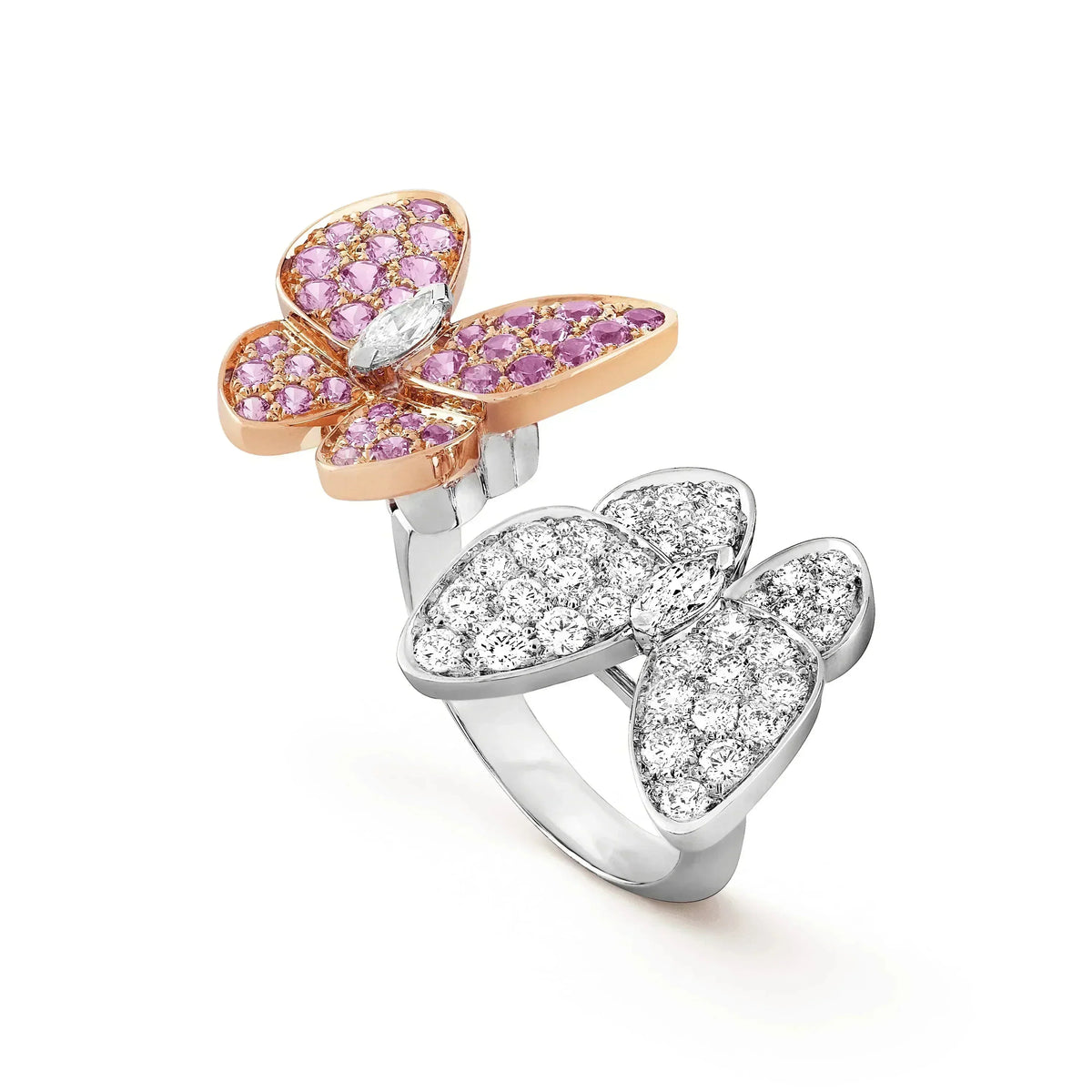 [sparkle Jewelry ]TWIN BUTTERFLY DIAMOND RING