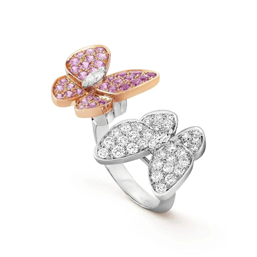 [sparkle Jewelry ]TWIN BUTTERFLY DIAMOND RING