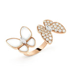 [sparkle Jewelry ]TWIN BUTTERFLY DIAMOND MOP RING