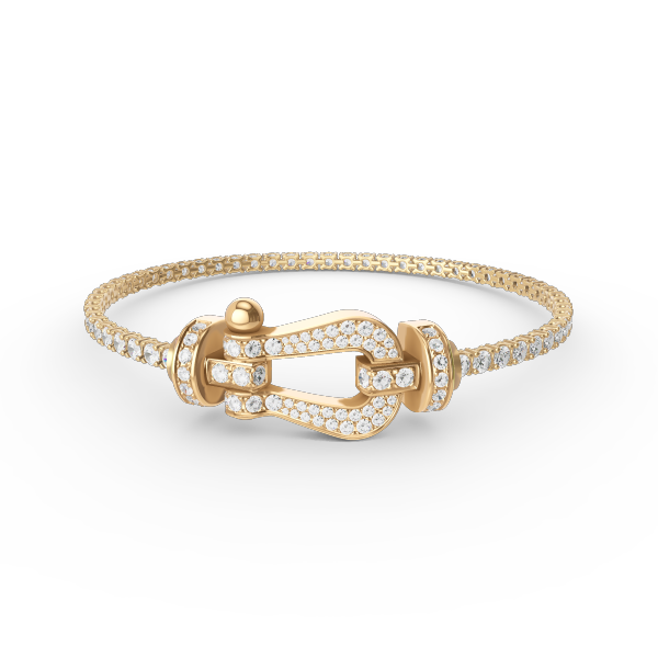 [sparkle Jewelry ]FORCE  LARGE HORSESHOE FULL DIAMOND TENNIS BRACELET